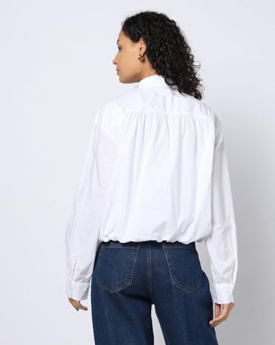 Women Loose Fit Shirt, White, M