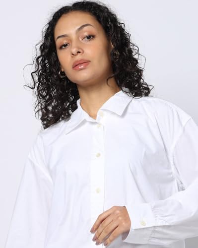 Women Loose Fit Shirt, White, M