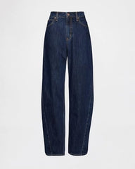 Women's High Rise Wide Leg Relaxed Fit Jeans, Dark Blue, 26