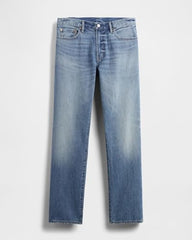 Mens Light-Wash Straight-Fit Jeans