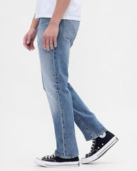 Mens Light-Wash Straight-Fit Jeans