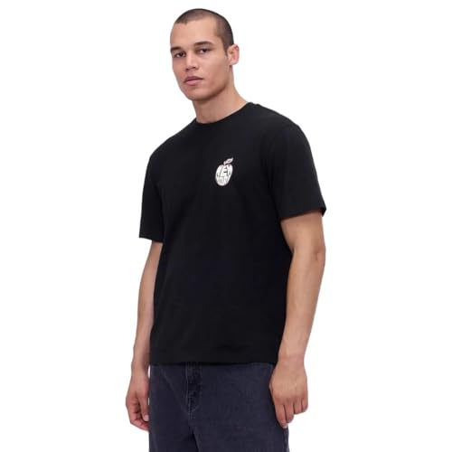 Men Letter Crew Neck T-Shirt, Yellow, XXL