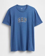 Men Embroidered Crew Neck T-Shirt, Indigo, M