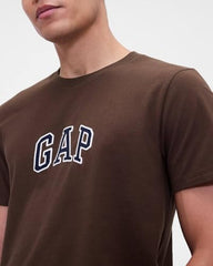 Men's Embroidered T-Shirt, Brown, XXL