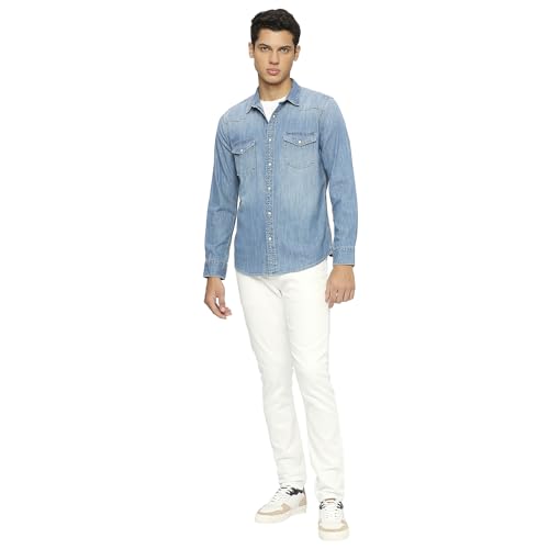 Blue Flap Pockets Full Sleeved Shirt