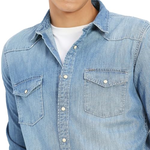 Blue Flap Pockets Full Sleeved Shirt