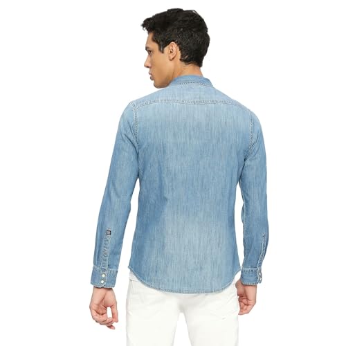 Blue Flap Pockets Full Sleeved Shirt