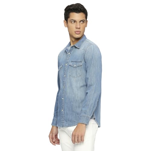 Blue Flap Pockets Full Sleeved Shirt
