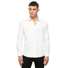Pepe Jeans Men's Solid Regular Fit Shirt (PM308325_White