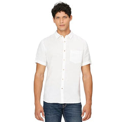 White Short Sleeve Pure Linen Shirt