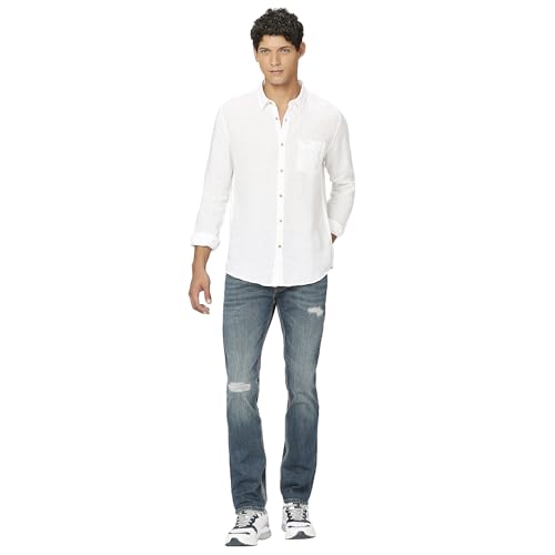 Men White Pure Linen Full Sleeve Shirt