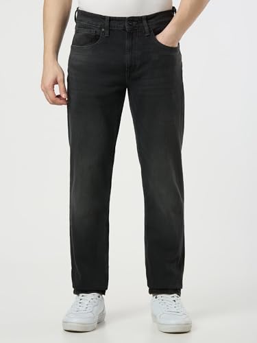 Pepe Jeans Men Black Straight Fit Solid Jeans