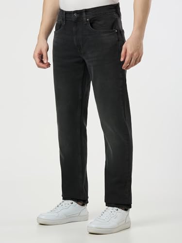 Pepe Jeans Men Black Straight Fit Solid Jeans