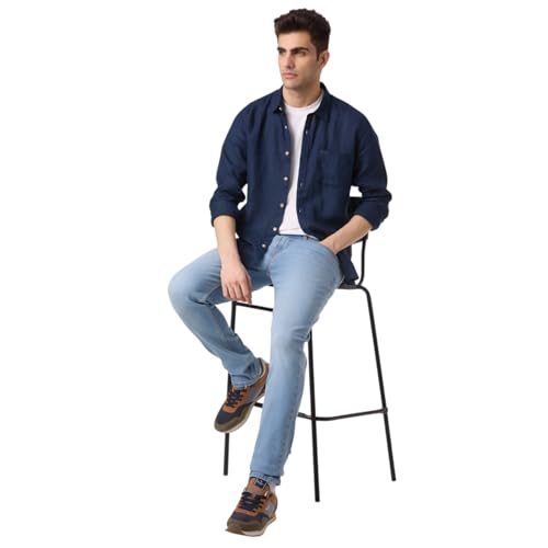 Pepe Jeans Men's Regular Shirt (PM308998_Blue