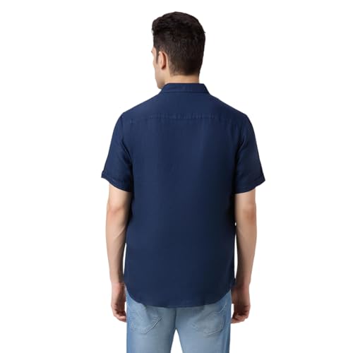 Pepe Jeans Blue Solid Men Half Sleeve Casual Shirts