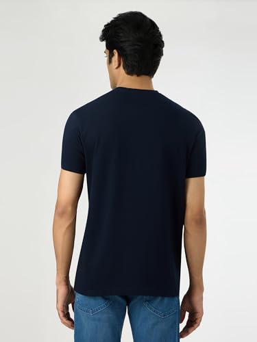 Pepe Jeans Men Blue Printed Short Sleeves Tshirts