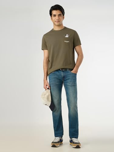 Pepe Jeans Men Green Solid Short Sleeves Tshirts