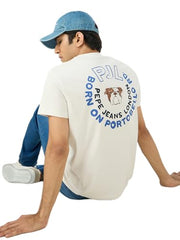 Pepe Jeans Men Off White Solid Short Sleeves Tshirts
