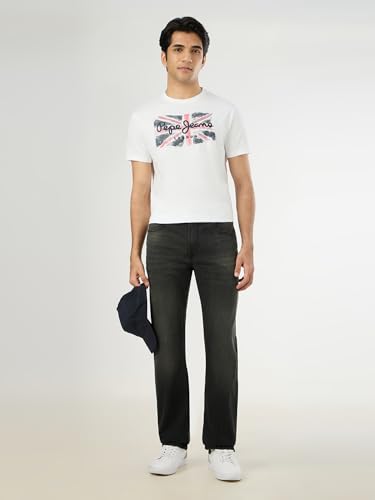 Pepe Jeans Men Off White Solid Short Sleeves Tshirts