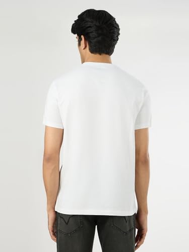 Pepe Jeans Men Off White Solid Short Sleeves Tshirts