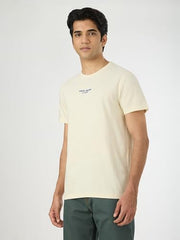 Pepe Jeans Men Off White Solid Short Sleeves Tshirts
