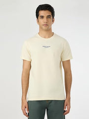 Pepe Jeans Men Off White Solid Short Sleeves Tshirts