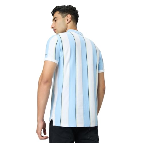 Pepe Jeans Blue Striped Men Short Sleeve Polo T-Shirt