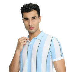 Pepe Jeans Blue Striped Men Short Sleeve Polo T-Shirt