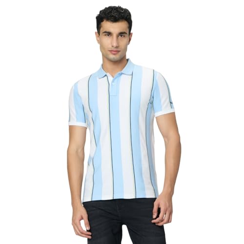 Pepe Jeans Blue Striped Men Short Sleeve Polo T-Shirt