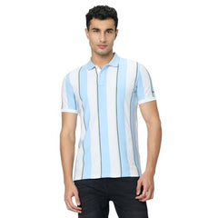 Pepe Jeans Blue Striped Men Short Sleeve Polo T-Shirt