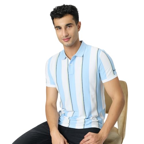 Pepe Jeans Blue Striped Men Short Sleeve Polo T-Shirt
