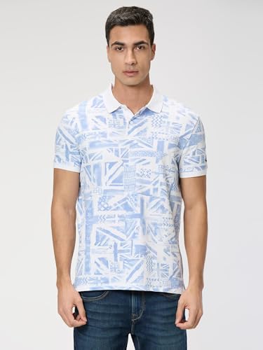 Pepe Jeans Men Blue Printed Short Sleeves Tshirt