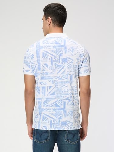 Pepe Jeans Men Blue Printed Short Sleeves Tshirt