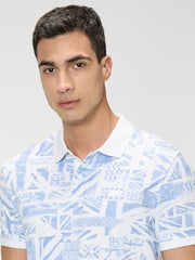 Pepe Jeans Men Blue Printed Short Sleeves Tshirt