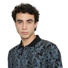 Pepe Jeans Black Printed Men Short Sleeve Polo T-Shirt