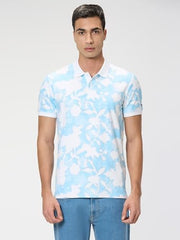 Pepe Jeans Men Blue Printed Short Sleeves Tshirt