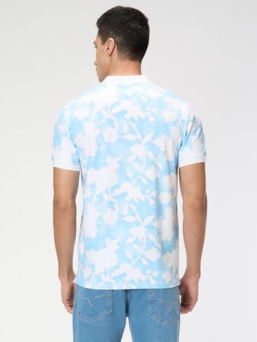 Pepe Jeans Men Blue Printed Short Sleeves Tshirt