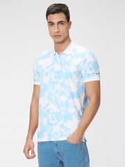 Pepe Jeans Men Blue Printed Short Sleeves Tshirt