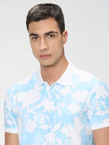 Pepe Jeans Men Blue Printed Short Sleeves Tshirt