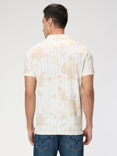 Pepe Jeans Men Off White Printed Short Sleeves Tshirt