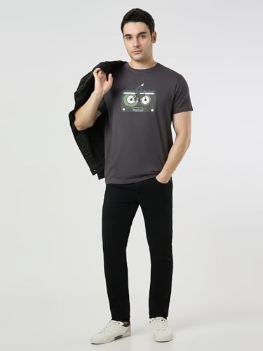 Pepe Jeans Men Grey Printed Short Sleeves Tshirts