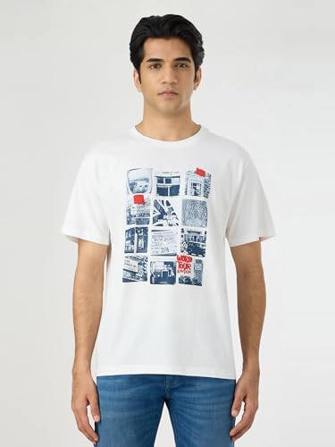 Pepe Jeans Men White Printed Short Sleeves Tshirts