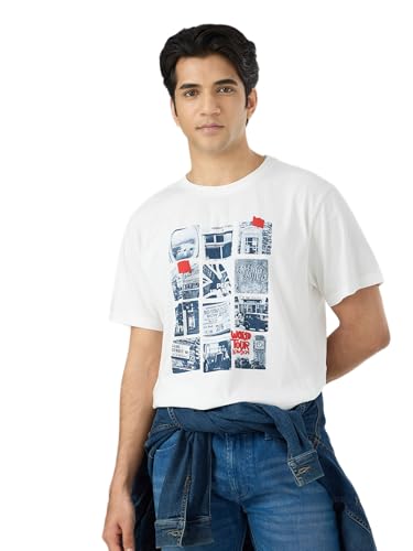 Pepe Jeans Men White Printed Short Sleeves Tshirts