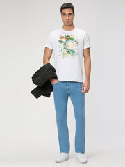 Pepe Jeans Men White Printed Short Sleeves Tshirt