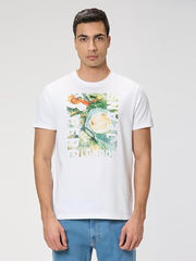 Pepe Jeans Men White Printed Short Sleeves Tshirt