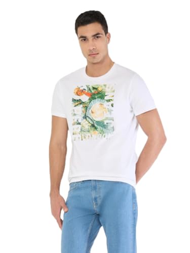 Pepe Jeans Men White Printed Short Sleeves Tshirt