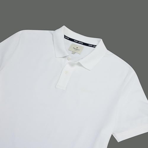 Pepe Jeans Men White Textured Regular Fit Polo Collar T-Shirt