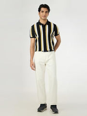 Pepe Jeans Men Black Striped Short Sleeves Tshirts