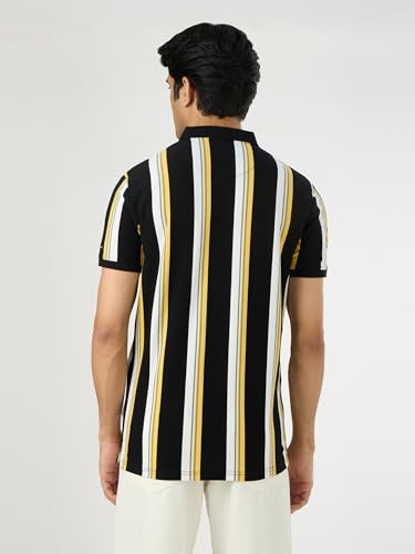 Pepe Jeans Men Black Striped Short Sleeves Tshirts