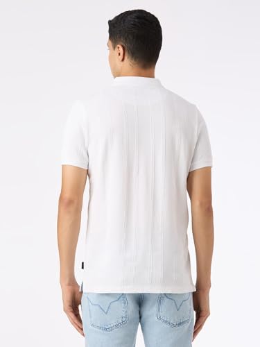 Pepe Jeans Men White Solid Short Sleeves Tshirt
